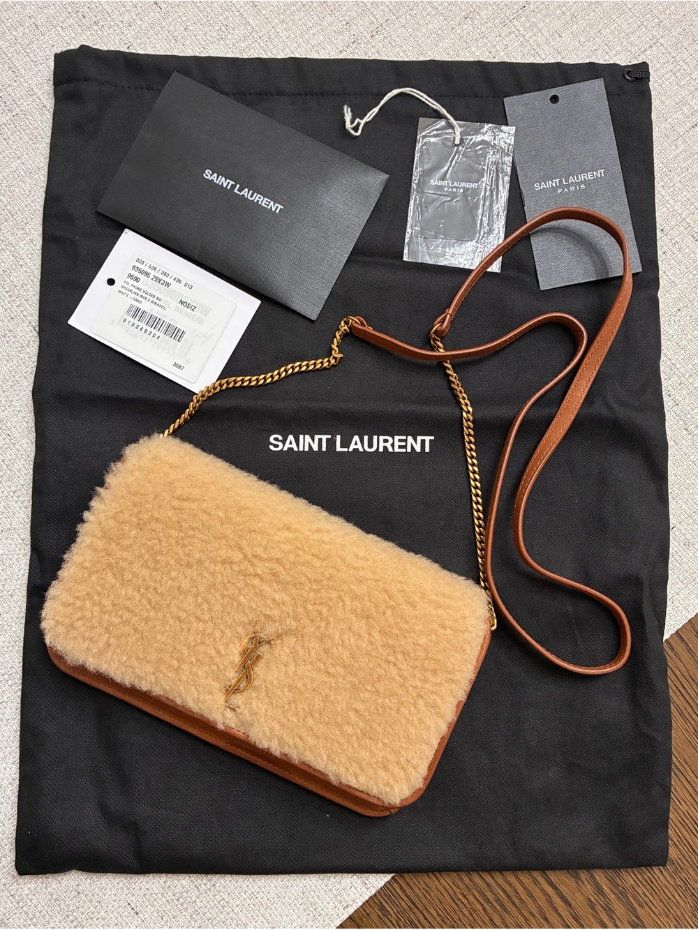 Saint Laurent Shearling Cassandre